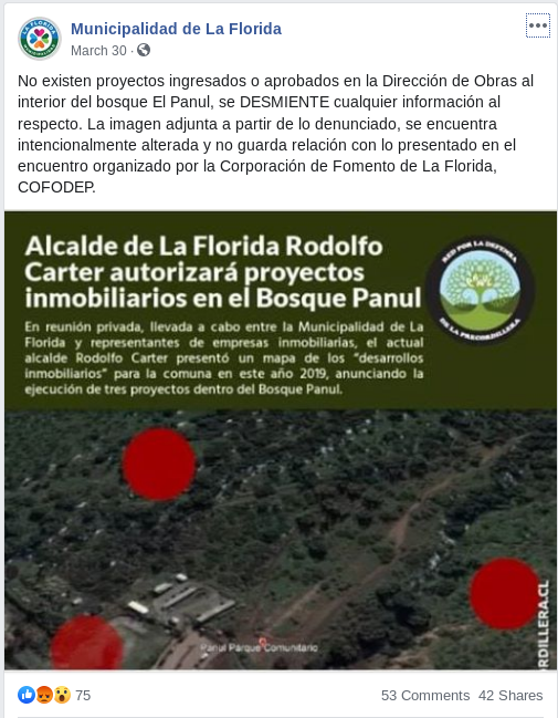 respuesta municipio la florida nota proyectos inmobiliarios 2019